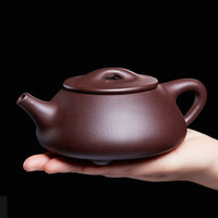 尊壶 宜兴紫砂壶手工茶具石瓢茶壶国工大景舟石瓢原矿紫泥茶器 沈惠芳 紫泥大景舟石瓢360ml