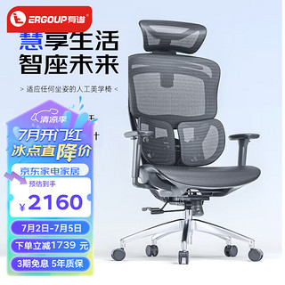 ERGOUP 有谱 慧眼  人体工学椅电脑椅子舒服久坐办公座椅电竞椅 慧眼B 灰框灰网 网布