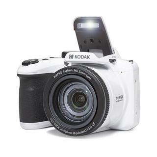 柯达（Kodak）AZ405长焦相机 2068万CMOS 3“屏 40倍光变 光学防抖24mm广角 白色套装（送32G卡+读卡器+包）