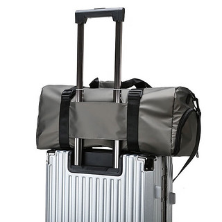 PRUY轻奢品牌旅行包短途手提行李袋干湿分离大容量游泳包运动包 银色