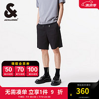 杰克·琼斯（JACK&JONES）春夏舒适抽绳腰头个性百搭字母刺绣装男士短裤男裤224215052 E40 黑色 175/80A/MR