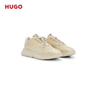 HUGO男士秋季2024细节装饰轻盈外底设计混合材质运动鞋