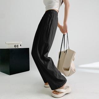 冰丝阔腿裤女2024夏季百搭薄款高腰垂感宽松慵懒山本裤直筒休闲裤
