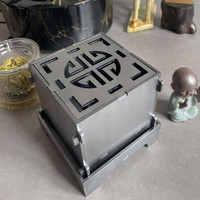 溥畔碳钢茶炉升级加厚拆卸折叠便携中式耐用煮茶烧烤炉 精工单炉+底座