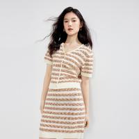 V领宽基础条纹针织套装24夏装休闲百搭经典毛衫女