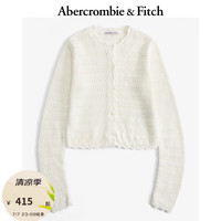 ABERCROMBIE & FITCHAF女装 24秋季休闲百搭修身圆领针织开衫 K150-4280 奶油色 M  (165/96A)