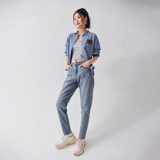 李 Lee24早秋413标准高腰小直脚浅蓝色女牛仔裤潮LWB100413205 浅蓝色 25