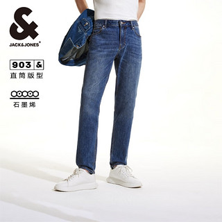 杰克·琼斯（JACK&JONES）903直筒牛仔裤男高端石墨烯裤子抑菌科技休闲男裤四季款衣服男装 中牛仔蓝JIM1 MED DENIM BLUE 185/88A/XLRW