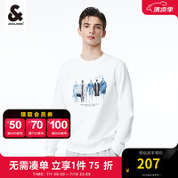 杰克·琼斯（JACK&JONES）2024夏季新款加绒卫衣通勤上班字母刺绣日常休闲上衣男223433113 A06雪白色 1