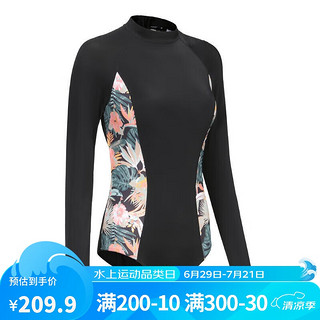 DECATHLON 迪卡侬 泳衣女冲浪服长袖大码连体显瘦遮肚花卉密语S-4835929