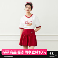 乐町A摆高腰伞裙夏季新品元气甜美半身裙挺括短裙
