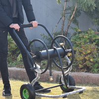 弘晨大型轮式手推金属水管收纳车架 水管车100米洗车浇花园林园艺浇水 金属水管车(空车架)可接4分6分管