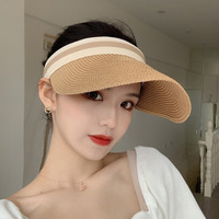 云见森知 遮阳帽子女夏天空顶防晒帽韩版出游沙滩草帽骑车太阳帽