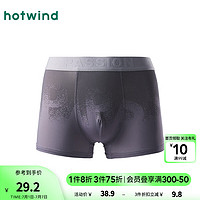 热风（Hotwind）24年秋季男士渐变字母平角内裤简约大气舒适透气平角裤男 52深灰 M
