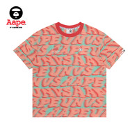 Aape女装春夏猿颜刺绣撞色字母提花潮流休闲短袖T恤1515XXM