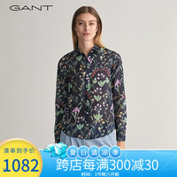 GANT甘特2024春季新款女士时尚气质印花长袖衬衫|844300004 晚蓝色 40