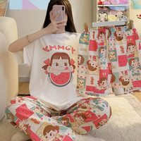 婧麒月子服夏季时尚三件套睡衣产前产后空调服家居套装 西瓜女孩Jyz160776 4码(110-140斤)