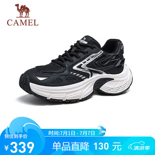 骆驼（CAMEL）潮流时尚男士运动休闲鞋复古炸街老爹鞋男 G14A547657 黑色 42 