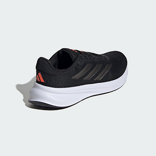 adidas RESPONSE随心畅跑舒适跑步运动鞋男子阿迪达斯 黑色/碳黑/红荧光 40.5