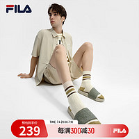 FILA 斐乐男鞋DRIFTER复古拖鞋2024夏时尚休闲漂流船拖鞋 香根草绿-VT 39