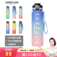 康知缘（KANGZYUAN）Tritan运动水壶大容量水杯男女学生高颜值渐变色弹盖直饮杯子