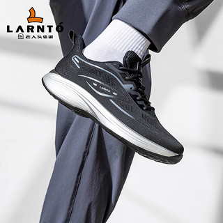 老人头（laorentou）男鞋休闲鞋男飞织透气网布运动鞋跑步减震耐磨鞋 LA19 灰 39 