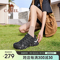 骆驼（CAMEL）【丁真同款清岩】登山鞋男女透气户外运动鞋防滑耐磨低帮徒步鞋 黑色，女 36