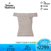 薇薇安·威斯特伍德(Vivienne Westwood)2024春夏 女士纯色一字肩土星刺绣辣妹装上衣 西太后 白色 S