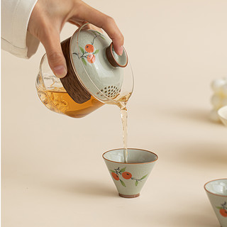 哥窑手绘高颜值茶杯单个陶瓷主人杯个人简约品茗杯子功夫茶具