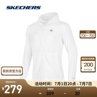 斯凯奇（Skechers）御光丨运动外套男女同款夏季梭织连帽科技舒爽透气 男款-亮白色/0019 L