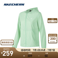 斯凯奇（Skechers）御光丨运动外套男女同款夏季梭织连帽科技舒爽透气 女款-地衣绿/0421 XXL