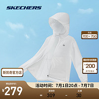 斯凯奇（Skechers）御光丨运动外套男女同款夏季梭织连帽科技舒爽透气 女款-亮白色/0019 S