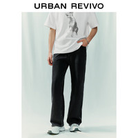 UR2024秋季男装潮流休闲简约水洗直筒牛仔长裤UMV840072 深灰 29