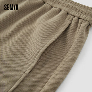 森马（Semir）休闲中裤男2024夏季简约字母刺绣短裤抽绳宽松直筒裤109324126101 驼色50157 L