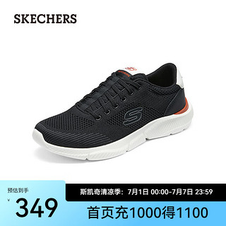 斯凯奇（Skechers）男鞋夏季休闲鞋运动鞋缓震轻便舒适网面鞋210851 黑色/BLK 40