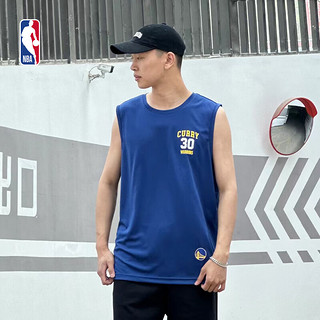 NBA【限时秒杀】球员号码系列-詹姆斯/库里速干黑色运动背心男士 金州勇士队库里/藏青色 L