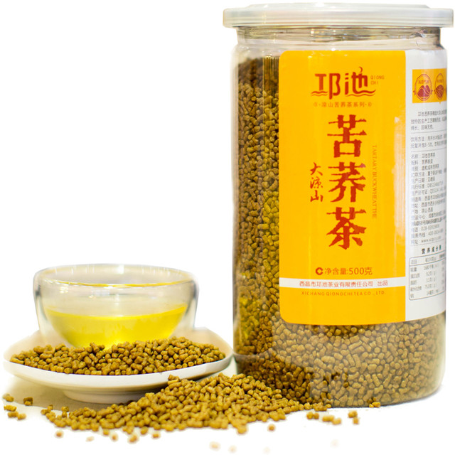 qiongchi 邛池 苦荞茶正品正宗四川大凉山特产级黄苦荞麦香茶500g罐荞麦茶麸皮茶