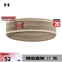 安德玛（UNDERARMOUR）【我可以47】同款Performance情侣训练运动条纹头带1373118