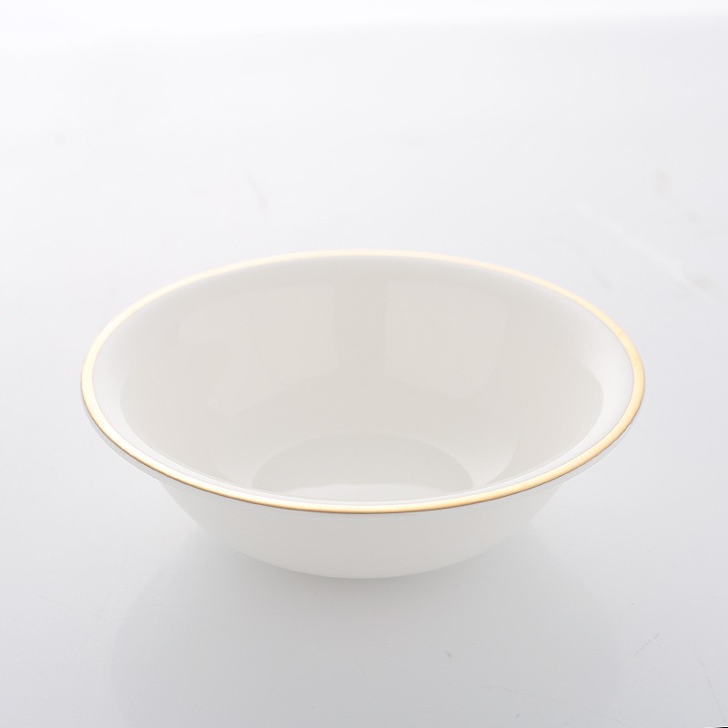 LIFEEYES 陶瓷汤碗米饭碗面碗排骨碗 黄金镶边汤碗4.5寸骨瓷碗碟 4.5英寸-反口碗-黄金边