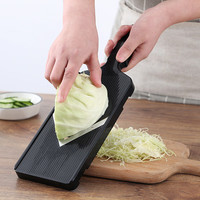 秋含 包菜刨丝器 卷心菜刨丝器擦丝器擦丝板刨丝器料理沙拉刨刀切片器 卷心菜擦丝器-黑色（带护手）