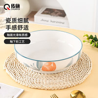 传旗陶瓷大汤盆9英寸汤碗酸菜鱼盆大碗面碗和面盆木棉花汤碗 9英寸（木棉花汤碗）