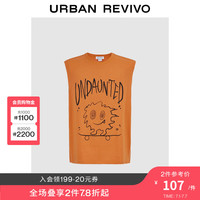 URBAN REVIVO 男士趣味休闲撞色笔触线条感印花背心 UMV440097
