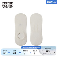 Teenie Weenie小熊2024年夏季纯色刺绣船袜硅胶防滑条时女袜 象牙白 FRE