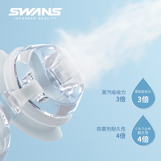 SWANS泳镜大框防水防雾高清泳镜泳帽套装游泳眼镜防雾游泳镜 白色泳镜+粉色泳帽