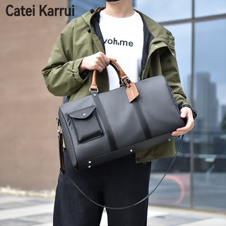 Catei Karrui旅行包手提大容量短途行李包休闲纯色百搭游泳手提包商务出差 时尚绿