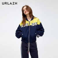 URLAZH2024春季复古休闲宽松时尚绣花棒球外套女 藏青色  尺码偏大拍小一码 155/XS
