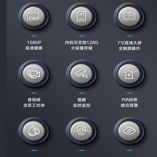  idoorphone 免打孔免布线 无线可视门铃 显示屏 电子猫眼 视频监控摄像  32GB