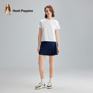 Hush Puppies暇步士女装夏季质感丝滑短袖圆领衫 泡沫白 L