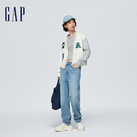 Gap女装春季2024潮流水洗高腰直筒裤牛仔裤时尚长裤892180