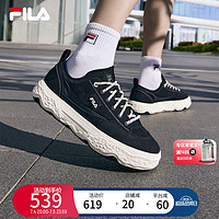 FILA 斐乐男ROCK摩登帆布鞋2024夏时尚休闲鞋 黑-BK 39